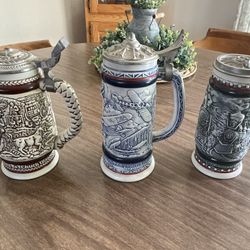 Avon Beer Steins 1980, 81, 82