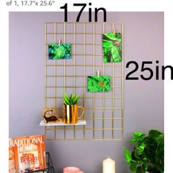 GOLD WALL GRID SHELF