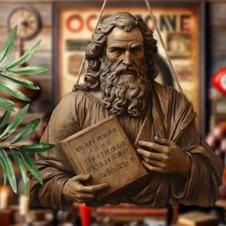 Jewish Leader Moses Wooden Wall Sign SUNCATCHER (9.8"x9.8") 