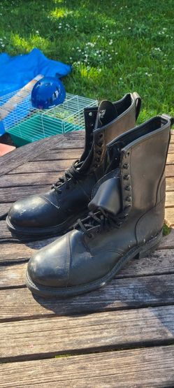 NOS Vintage 90s US Military Steel Toe Combat/Work Boots - Size 10 - UNWORN