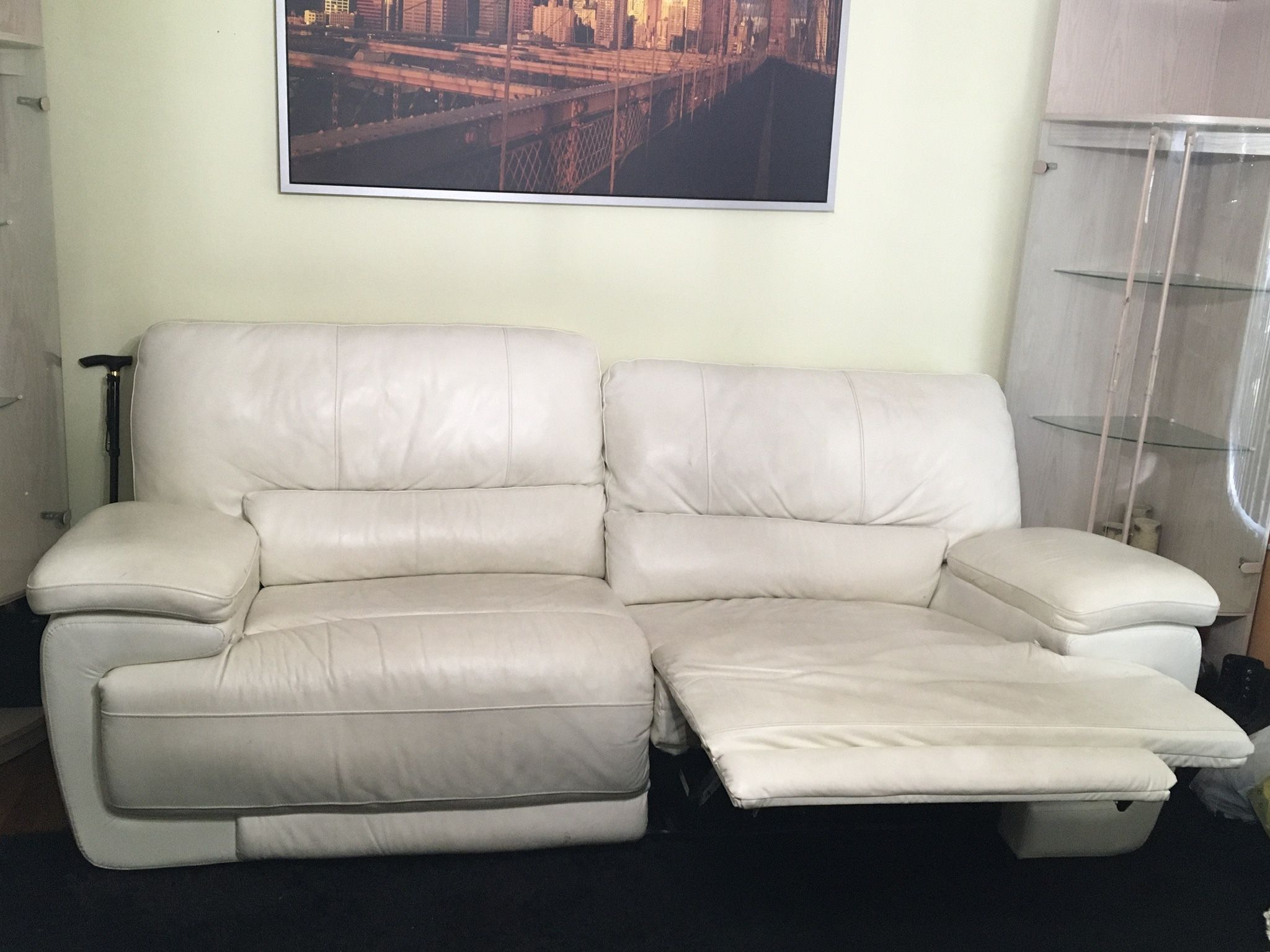 White Leather Sofa Recliner