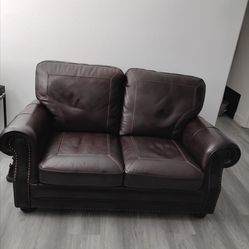 Leather sofa and love seat