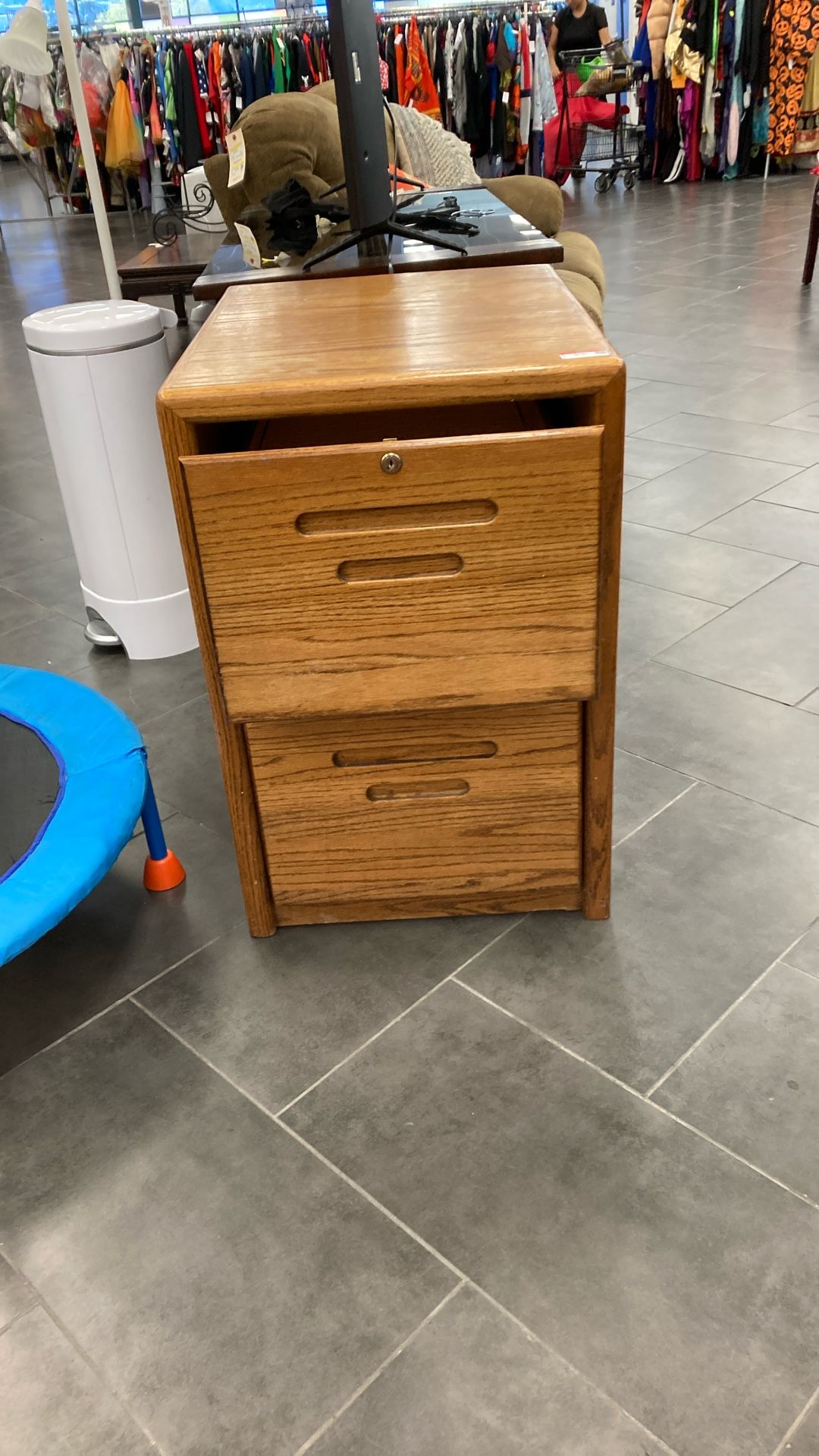 Vintage Wooden Filing Cabinet