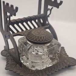 Eastlake VIctorian Cast Iron Ink Well