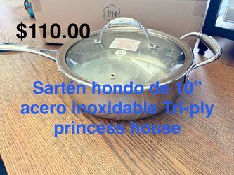SartΓ©n de 10β acero inoxidable Tri-ply π princess house todo nuevo y con caja π¦
