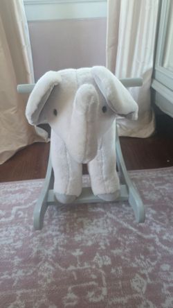 Pottery Barn Style Plush Rocking Elephant