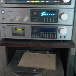 Vintage Pioneer Receiver Equalizer And Tape Deck Along With Pioneer Case