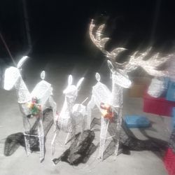 3 Christmas light up reindeers