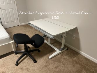 Stabilus Ergonomic Desk + Nistul Stool