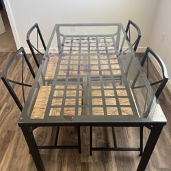 Glass table With 4 Chairs 