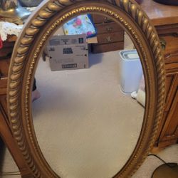 Pair Of  Vintage Ornate Oval Mirror  