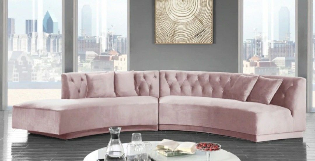 Kenzi Velvet Pink 2pc. Sectional