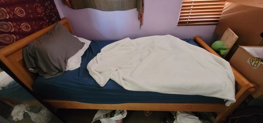 Twin bed and mattress