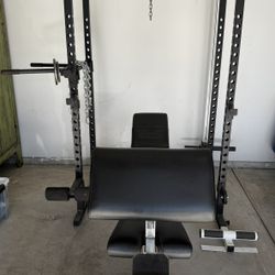 Squat Rack, Bench And Dumbells 