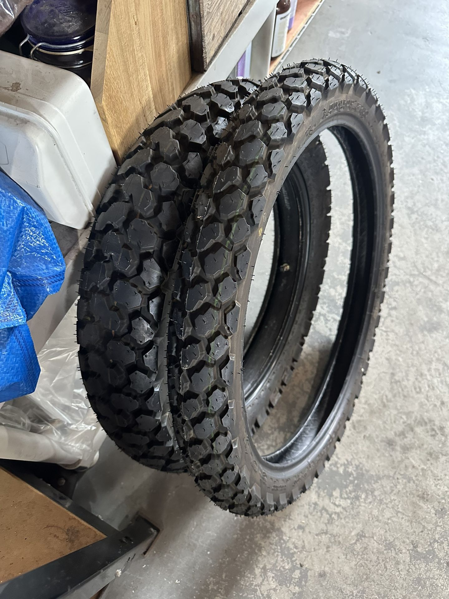 KLR 650 Oem Tires Dunlop Dual Sport Front And Back Only 5 Miles On Them 