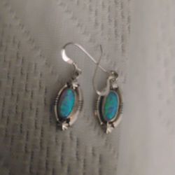 Opal Silver Earings