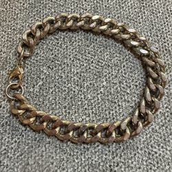 Men’s Cuban Link Chain Bracelet – Textured Gold-Tone – 8.5”