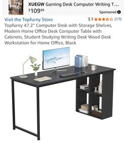 New computer desk with storage shelves
