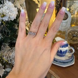 14K Gold Natural Diamonds Estate Ring Band 