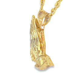 10k Yellow Gold Praying Hand Necklace