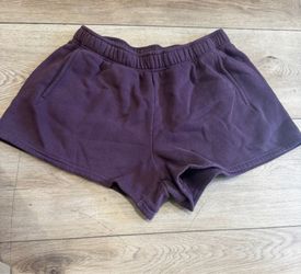 Women’s Casual Elastic Waist Purple Shorts Medium
