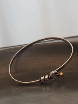 Tiffany & co Hook & Eye Knot Bracelet 925 18k Silver Bangle