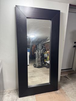 Large 76" x 38" Full Length Floor Mirror — Dark Wood Frame
