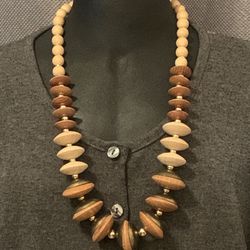 Unisex Sterling, Brass and Wood Beads