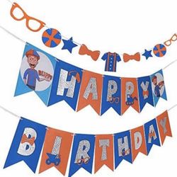 Blippi Birthday Party Big Handmade Birthday Banner 