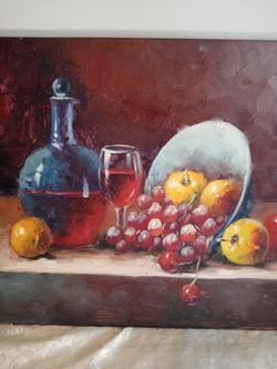 VINTAGE OIL PAINTING ON CANVAS UNFRAMED EXCELLENT VINTAGE CONDITION 24" X 20" $50.00