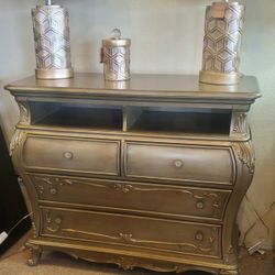 antique gold media chest
