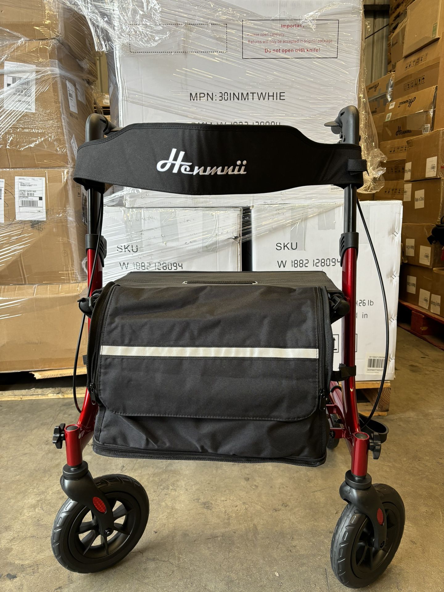 Walker for Seniors and Adults, All Terrain Walker with seat, Lightweight Foldable Aluminum Rolling Walkers.
