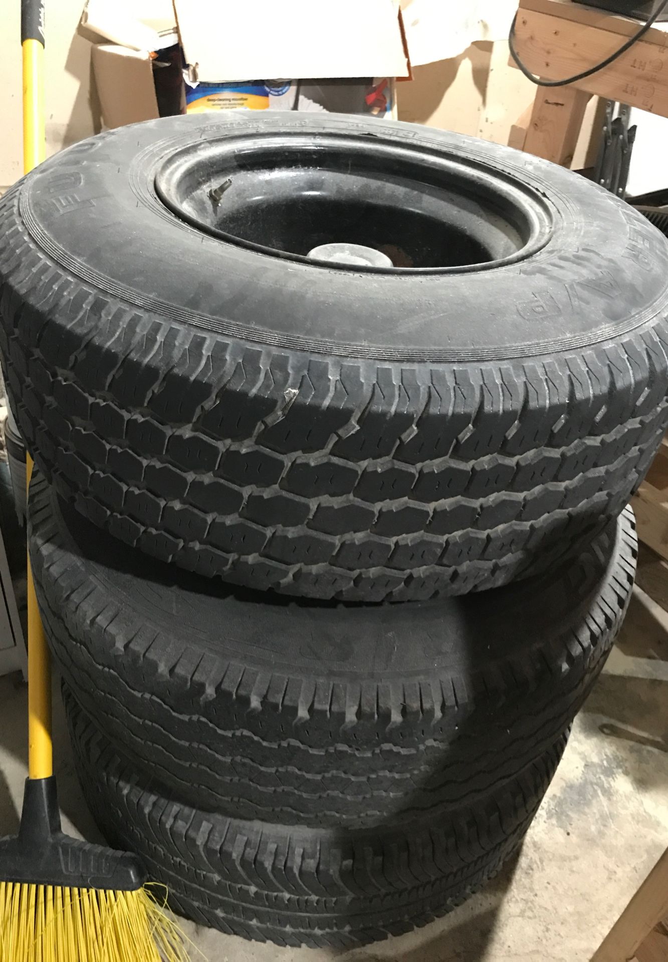 R15 tires and 3 rims