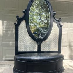 Refinished Bench With Mirror