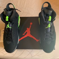 Size 9.5  AIR JORDAN 6 “ELECTRIC GREEN”  