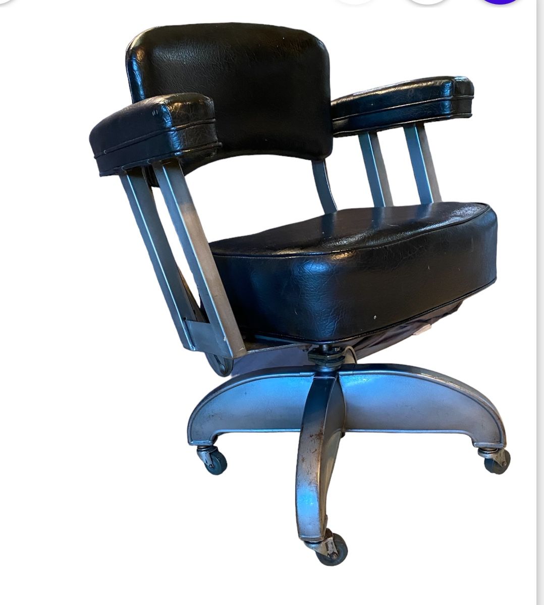  Pre-MCM  Industrial Steel Swivel Office  Chair 