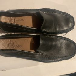 Mens Soft Leather Clark's 10-11 Slip On Shoes