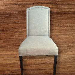 linen nailhead dining desk chair