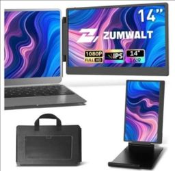 Portable Laptop Screen Monitors Extender - 14" 1080P FHD Portable Monitors with Adjustable Stand for 13''-16.1'' Laptops, Plug and Play, Compatible wi