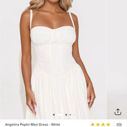 Angelina Poplin Maxi Dress - White XL 
