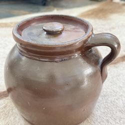 Antique Stoneware Single Handle Bean Pot