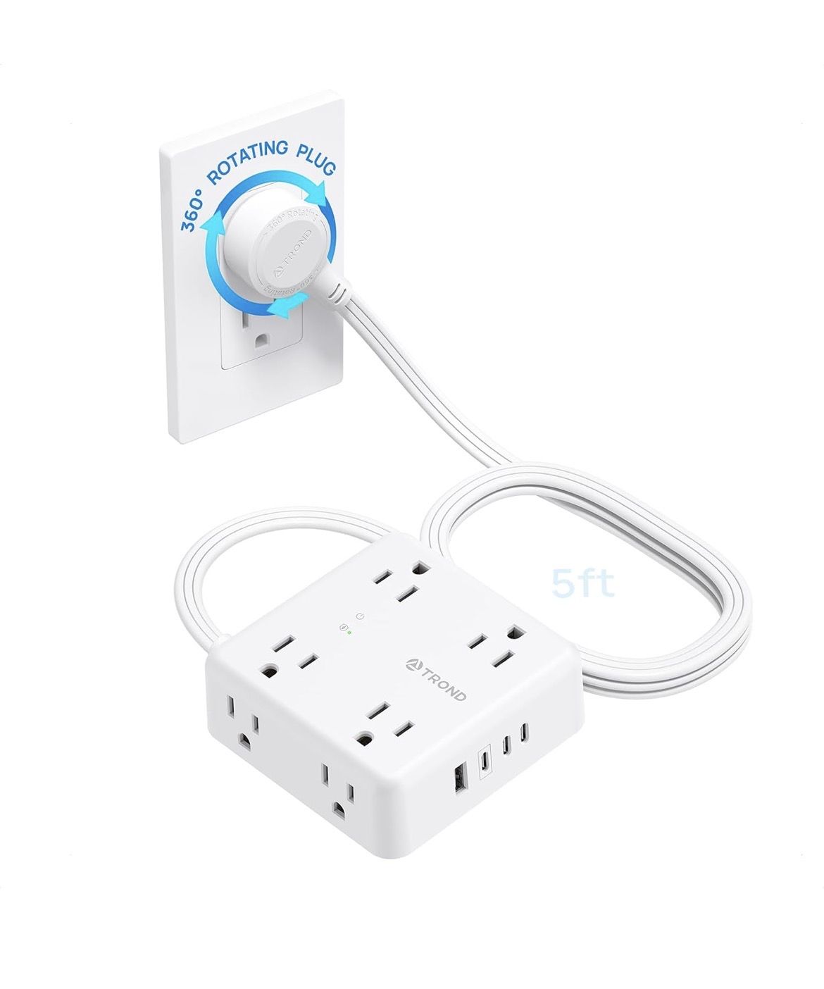 Power Strip w/ Surge Protector Rotating Plug