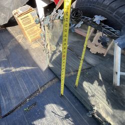 Vintage rot iron 36”by24”mirror with roses