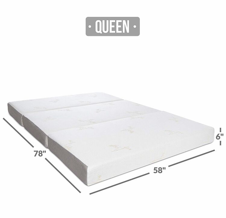 Milliard Tri Folding Memory Foam Mattress with Washable Cover Queen (78 inches x 58 inches x 6 inches)