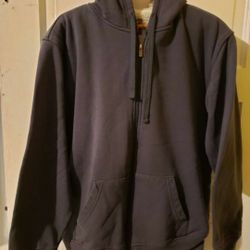 Blue sherpa lined zip-up hoodie