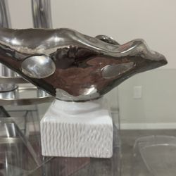 Chrome and White Figurine for Sale