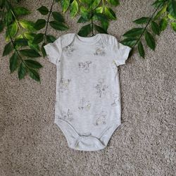 Winnie The Pooh Oatmeal/Grey Onesie (6-9 Months)