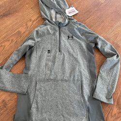 New Boys Under Armour 1/2 Zip Hoodie Size M 