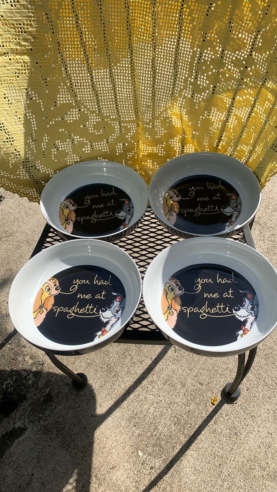 Disney Lady And The Tramp You Had Me At Spaghetti Dinner Pasta Bowls- Set Of 4