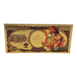 24k Gold Plated, Portgas D. Ace (One Piece) Bill/Banknote, Anime